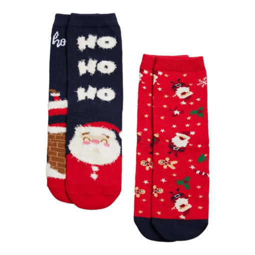 Picture of CHRISTMAS SOCKS KIDS 2 PACK SIZE4